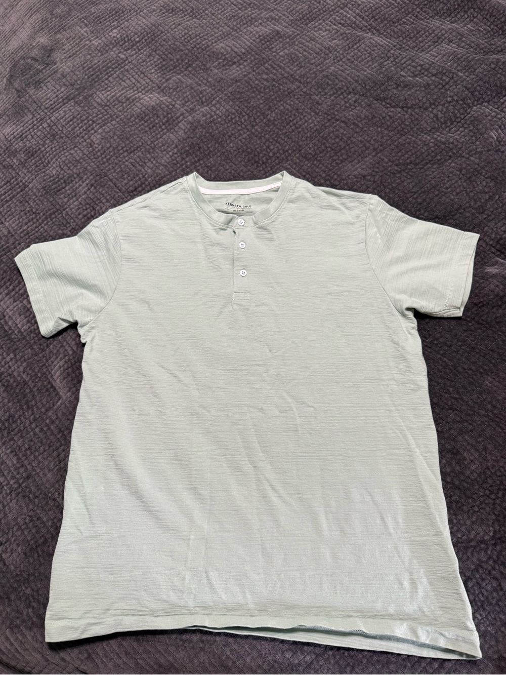 Kenneth Cole Sage Green Short-Sleeve Henley Tee